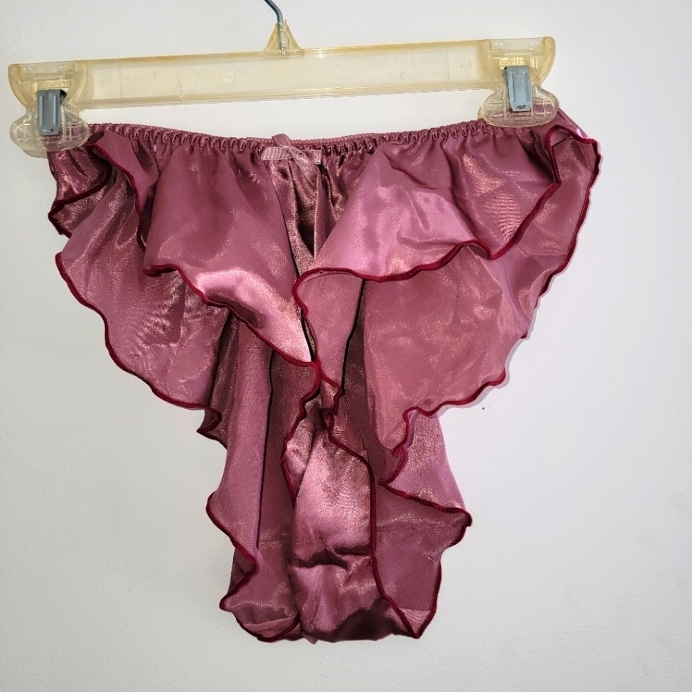 Satin Flutter Tap Pant Panties Silky High Waist Frenchie Knickers UK 10/12 NEW